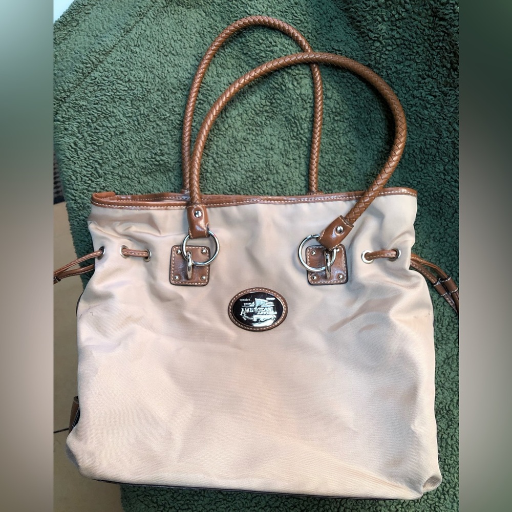 American Living Tote / Handbag, Canvas and Leather